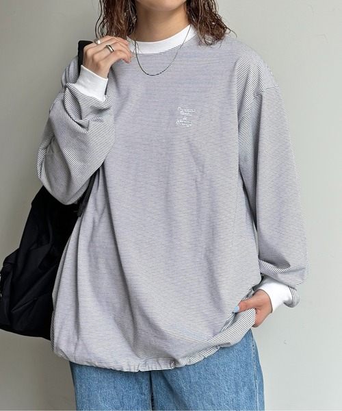 CPCM(シーピーシーエム)の「バルーンボーダーロンT(Tシャツ/カットソー・メンズ・ホワイト/ブラック・FREE)」の9枚目の写真