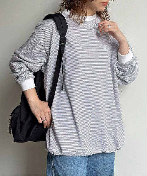 CPCM(シーピーシーエム)の「バルーンボーダーロンT(Tシャツ/カットソー・メンズ・ホワイト/ブラック・FREE)」の7枚目の写真