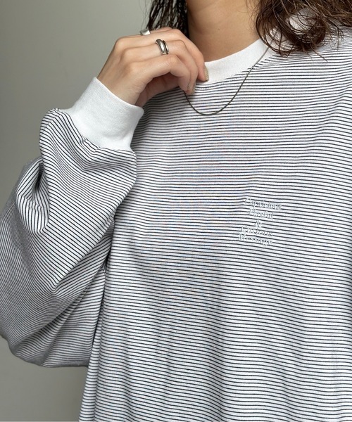 CPCM(シーピーシーエム)の「バルーンボーダーロンT(Tシャツ/カットソー・メンズ・ホワイト/ブラック・FREE)」の13枚目の写真