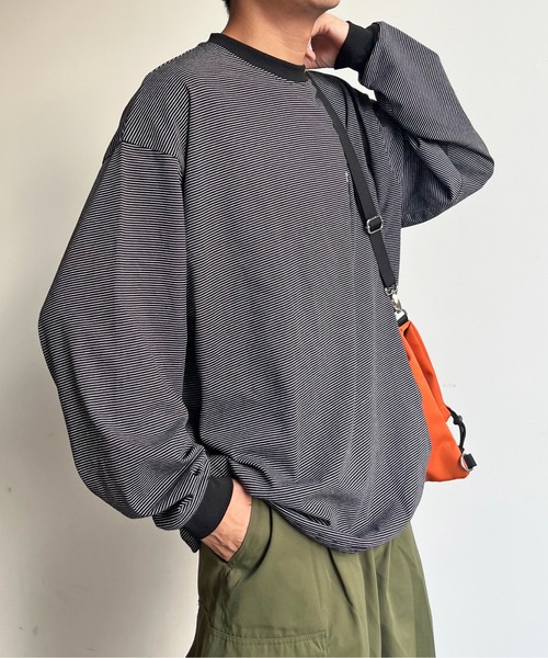 CPCM(シーピーシーエム)の「バルーンボーダーロンT(Tシャツ/カットソー・メンズ・ホワイト/ブラック・FREE)」の5枚目の写真