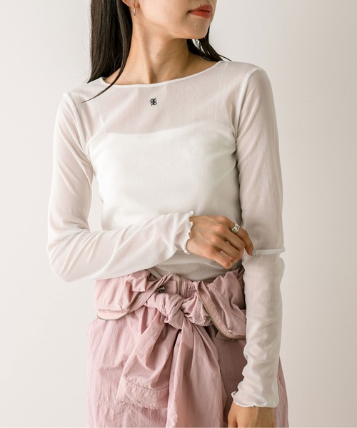 OLIVE des OLIVE(オリーブデオリーブ)の「カラフルインナー 1032060140(Tシャツ/カットソー・レディース・ブラック/サックスブルー/ピンク/オフホワイト・FREE)」の2枚目の写真