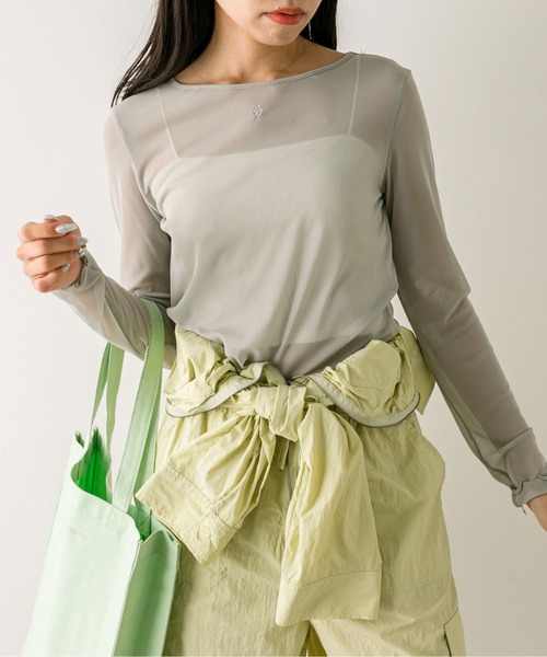 OLIVE des OLIVE(オリーブデオリーブ)の「カラフルインナー 1032060140(Tシャツ/カットソー・レディース・ブラック/サックスブルー/ピンク/オフホワイト・FREE)」の4枚目の写真