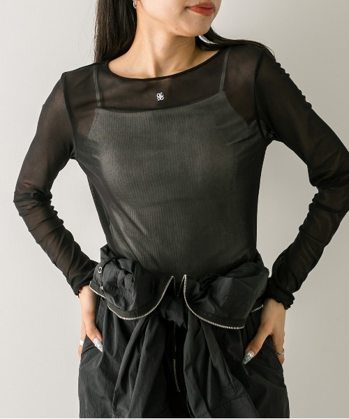 OLIVE des OLIVE(オリーブデオリーブ)の「カラフルインナー 1032060140(Tシャツ/カットソー・レディース・ブラック/サックスブルー/ピンク/オフホワイト・FREE)」の3枚目の写真