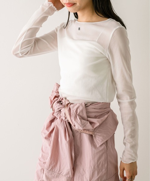 OLIVE des OLIVE(オリーブデオリーブ)の「カラフルインナー 1032060140(Tシャツ/カットソー・レディース・ブラック/サックスブルー/ピンク/オフホワイト・FREE)」の8枚目の写真