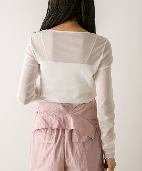 OLIVE des OLIVE(オリーブデオリーブ)の「カラフルインナー 1032060140(Tシャツ/カットソー・レディース・ブラック/サックスブルー/ピンク/オフホワイト・FREE)」の10枚目の写真
