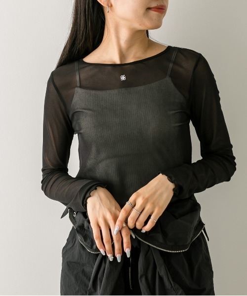 OLIVE des OLIVE(オリーブデオリーブ)の「カラフルインナー 1032060140(Tシャツ/カットソー・レディース・ブラック/サックスブルー/ピンク/オフホワイト・FREE)」の14枚目の写真