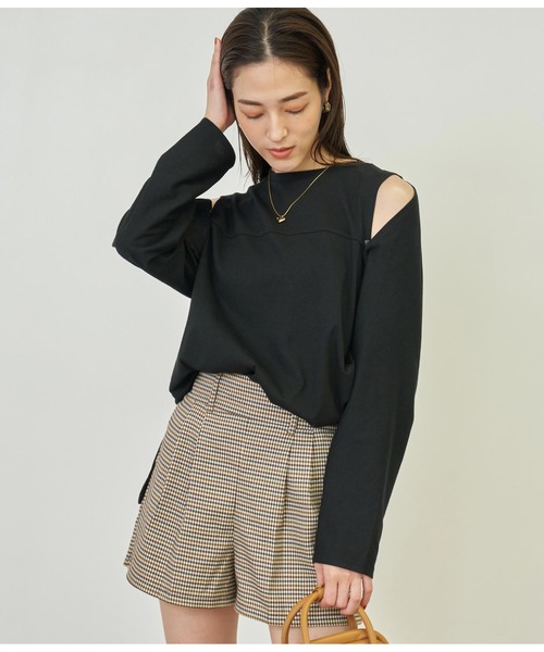 ANAP(アナップ)の「2WAYレイヤードボレロロングTシャツ(Tシャツ/カットソー・レディース・ピンク/ホワイト/ブラック/ホワイト×ブラック・FREE)」の19枚目の写真
