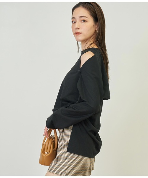 ANAP(アナップ)の「2WAYレイヤードボレロロングTシャツ(Tシャツ/カットソー・レディース・ピンク/ホワイト/ブラック/ホワイト×ブラック・FREE)」の20枚目の写真