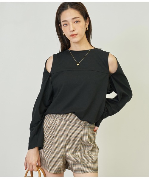 ANAP(アナップ)の「2WAYレイヤードボレロロングTシャツ(Tシャツ/カットソー・レディース・ピンク/ホワイト/ブラック/ホワイト×ブラック・FREE)」の18枚目の写真