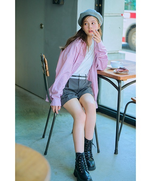 LOVETOXIC(ラブトキシック)の「ストライプシャツインナーSET(シャツ/ブラウス・キッズ・ピンク/ブラック/オフホワイト/ブルー・L/M/S)」の22枚目の写真