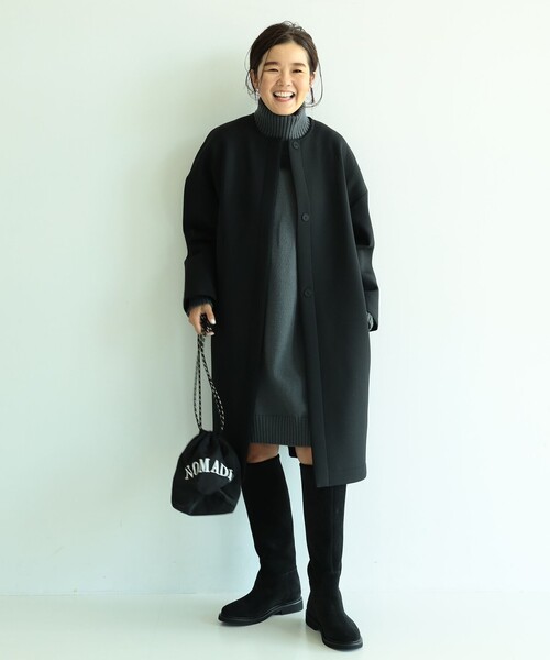 デミルクスビームス　ボンディング ピーコート ダークグレー　サイズ38 デミルクスビームス ボンディング ピーコート ダークグレー サイズ38