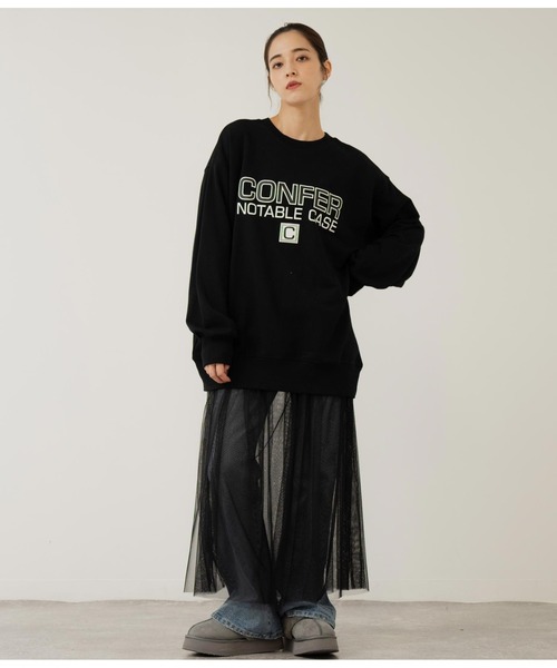 ANAP(アナップ)の「チュール切替スカート(スカート・レディース・ブラック/グレー/ピンクベージュ・FREE)」の5枚目の写真