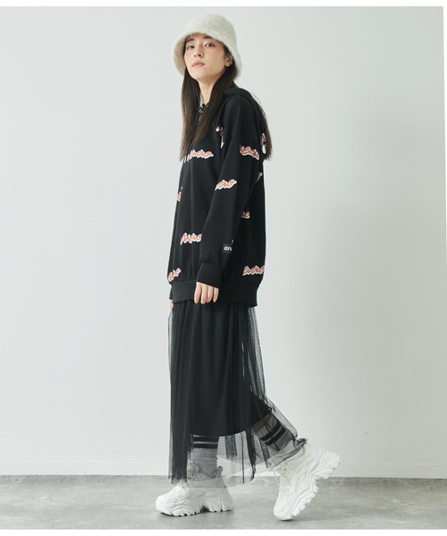 ANAP(アナップ)の「チュール切替スカート(スカート・レディース・ブラック/グレー/ピンクベージュ・FREE)」の8枚目の写真