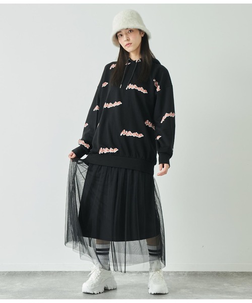 ANAP(アナップ)の「チュール切替スカート(スカート・レディース・ブラック/グレー/ピンクベージュ・FREE)」の9枚目の写真