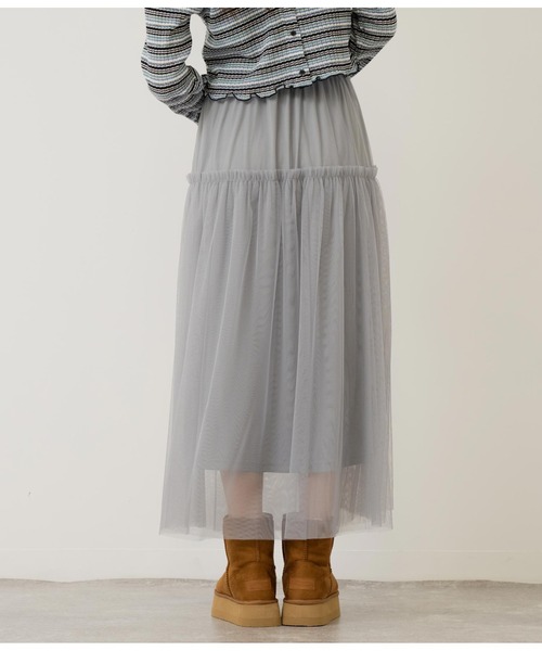 ANAP(アナップ)の「チュール切替スカート(スカート・レディース・ブラック/グレー/ピンクベージュ・FREE)」の11枚目の写真