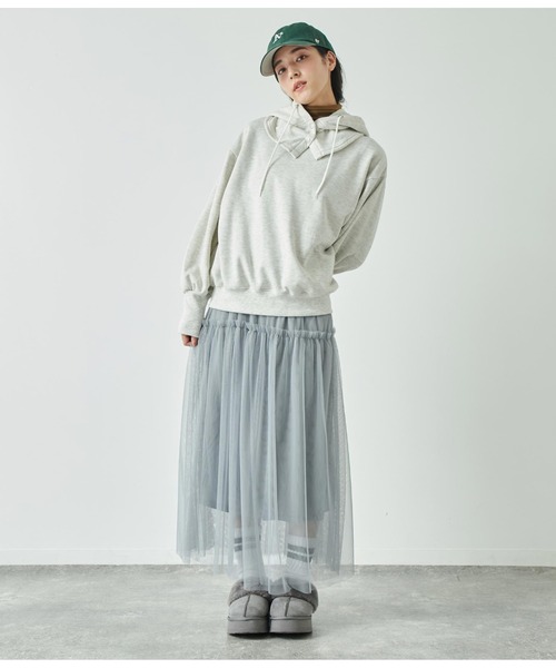 ANAP(アナップ)の「チュール切替スカート(スカート・レディース・ブラック/グレー/ピンクベージュ・FREE)」の15枚目の写真