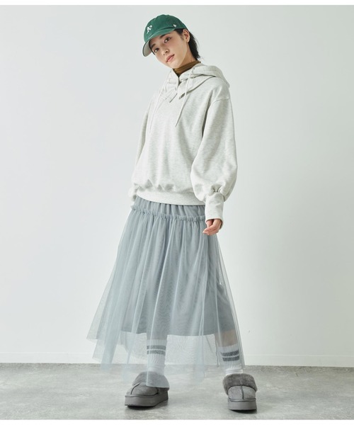 ANAP(アナップ)の「チュール切替スカート(スカート・レディース・ブラック/グレー/ピンクベージュ・FREE)」の16枚目の写真