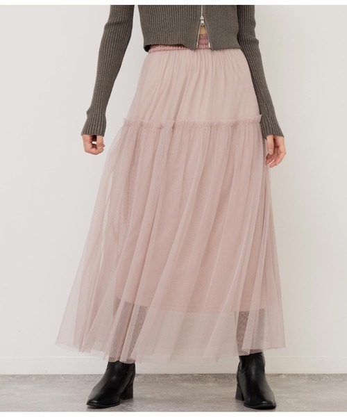 ANAP(アナップ)の「チュール切替スカート(スカート・レディース・ブラック/グレー/ピンクベージュ・FREE)」の20枚目の写真