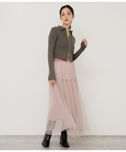 ANAP(アナップ)の「チュール切替スカート(スカート・レディース・ブラック/グレー/ピンクベージュ・FREE)」の21枚目の写真