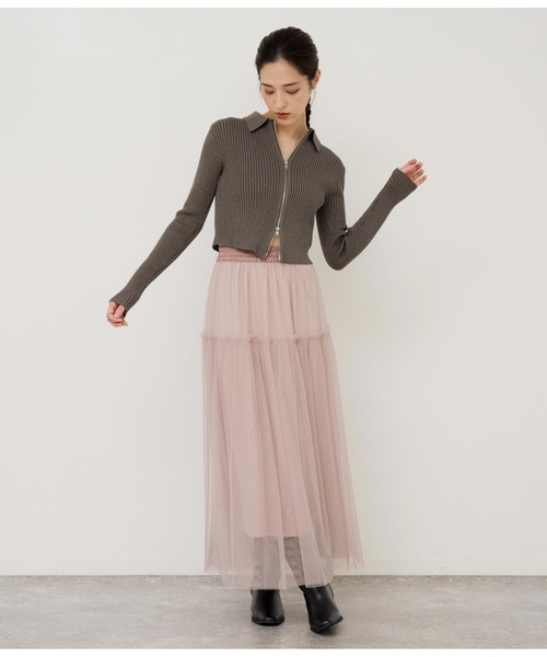 ANAP(アナップ)の「チュール切替スカート(スカート・レディース・ブラック/グレー/ピンクベージュ・FREE)」の22枚目の写真