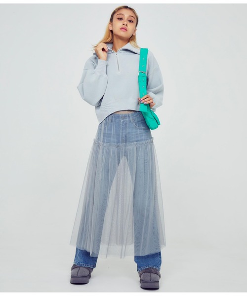 ANAP(アナップ)の「チュール切替スカート(スカート・レディース・ブラック/グレー/ピンクベージュ・FREE)」の18枚目の写真