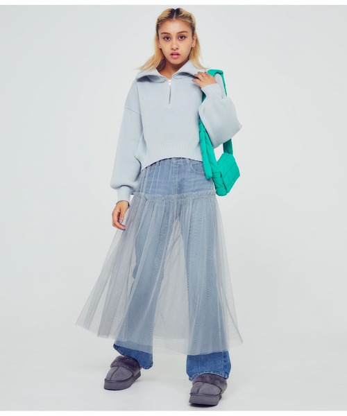 ANAP(アナップ)の「チュール切替スカート(スカート・レディース・ブラック/グレー/ピンクベージュ・FREE)」の17枚目の写真