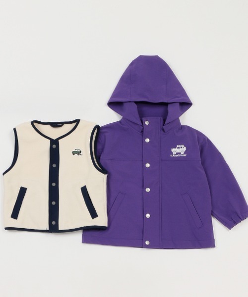 kladskap(クレードスコープ)の「オフロードーカーフリースベスト付マウンテンパーカ(マウンテンパーカー・キッズ・マスタード/パープル・90cm/100cm/110cm/120cm/130cm)」の5枚目の写真
