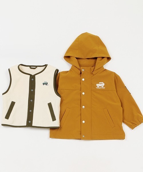 kladskap(クレードスコープ)の「オフロードーカーフリースベスト付マウンテンパーカ(マウンテンパーカー・キッズ・マスタード/パープル・90cm/100cm/110cm/120cm/130cm)」の6枚目の写真