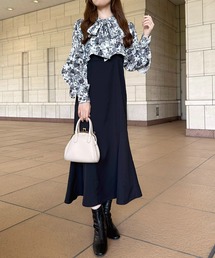 apres jour | 切り替えフリルボウタイワンピース【ZOZOTOWN限定アイテム】(ワンピース)