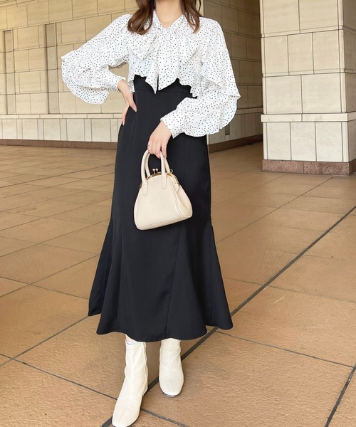 apres jour(アプレジュール)の「切り替えフリルボウタイワンピース【ZOZOTOWN限定アイテム】(ワンピース・レディース・レッド系その他/ブラック系その他/ライトブルー/ブラック・フリー/X-LARGE)」の19枚目の写真