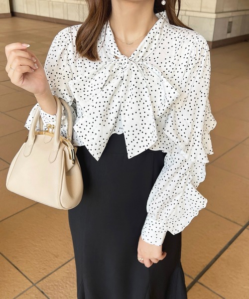 セール】切り替えフリルボウタイワンピース【ZOZOTOWN限定アイテム