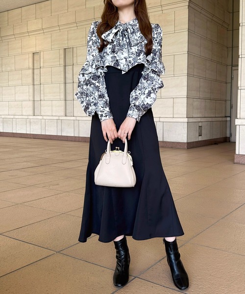 apres jour(アプレジュール)の「切り替えフリルボウタイワンピース【ZOZOTOWN限定アイテム】(ワンピース・レディース・レッド系その他/ブラック系その他/ライトブルー/ブラック・フリー/X-LARGE)」の11枚目の写真