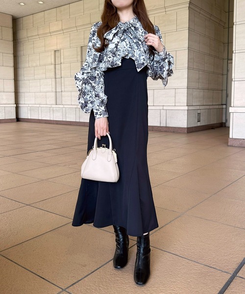 apres jour(アプレジュール)の「切り替えフリルボウタイワンピース【ZOZOTOWN限定アイテム】(ワンピース・レディース・レッド系その他/ブラック系その他/ライトブルー/ブラック・フリー/X-LARGE)」の9枚目の写真