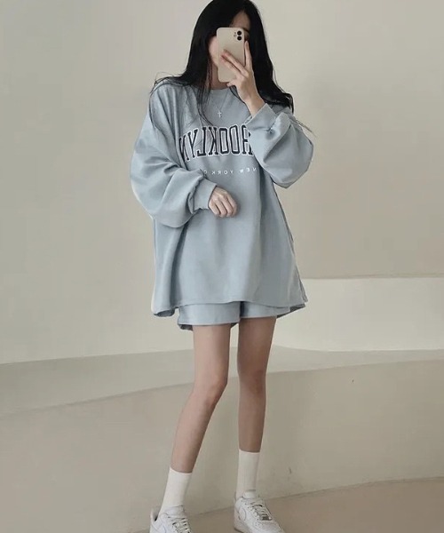 MYMOOD.（マイムード）の「【上下2点セット】カレッジロゴ スウェットセットアップ ルームウェア（その他ルームウェア・レディース・ブラック/ブルー/モカ・FREE）」の17枚目の写真