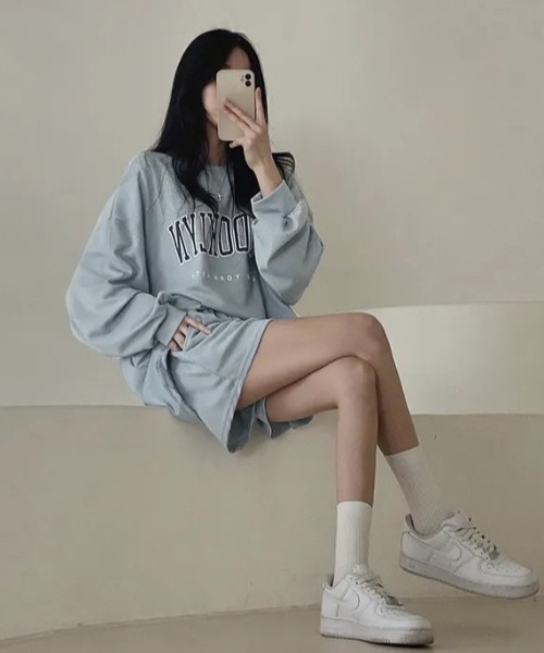 MYMOOD.（マイムード）の「【上下2点セット】カレッジロゴ スウェットセットアップ ルームウェア（その他ルームウェア・レディース・ブラック/ブルー/モカ・FREE）」の18枚目の写真