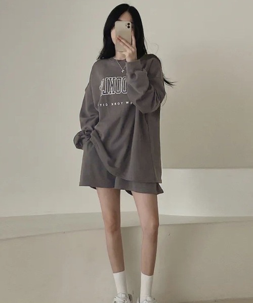 MYMOOD.（マイムード）の「【上下2点セット】カレッジロゴ スウェットセットアップ ルームウェア（その他ルームウェア・レディース・ブラック/ブルー/モカ・FREE）」の11枚目の写真