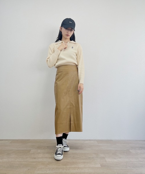 ISOOK(アイスー)の「【ISOOK / アイスー】ハーフジップロゴポロニット / セーター 刺繍 ZOZOTOWN限定(ニット/セーター・レディース・カーキ/アイボリー・FREE)」の6枚目の写真