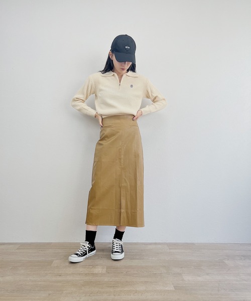 ISOOK(アイスー)の「【ISOOK / アイスー】ハーフジップロゴポロニット / セーター 刺繍 ZOZOTOWN限定(ニット/セーター・レディース・カーキ/アイボリー・FREE)」の12枚目の写真