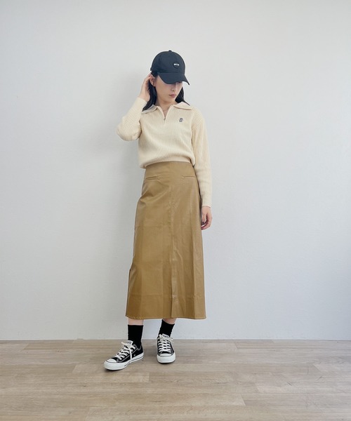 ISOOK(アイスー)の「【ISOOK / アイスー】ハーフジップロゴポロニット / セーター 刺繍 ZOZOTOWN限定(ニット/セーター・レディース・カーキ/アイボリー・FREE)」の10枚目の写真