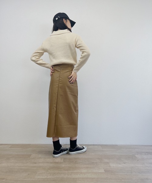 ISOOK(アイスー)の「【ISOOK / アイスー】ハーフジップロゴポロニット / セーター 刺繍 ZOZOTOWN限定(ニット/セーター・レディース・カーキ/アイボリー・FREE)」の14枚目の写真