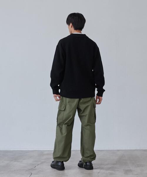 coen（コーエン）の「ルーズシルエットアゼ編みスキッパーニット（WEB限定カラー）（ニット/セーター・メンズ・ブラック/ダークグレー/モカ・S/M/L/XL）」の9枚目の写真