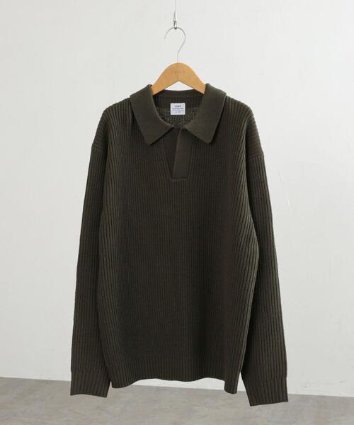 coen（コーエン）の「ルーズシルエットアゼ編みスキッパーニット（WEB限定カラー）（ニット/セーター・メンズ・ブラック/ダークグレー/モカ・S/M/L/XL）」の18枚目の写真