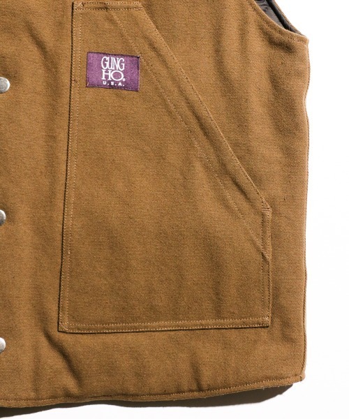 GUNG HO（ガンホー）の「GUNG HO/ガンホー WESTERN DUCK VEST リバーシブルダックベスト（ベスト・メンズ・ブラウン/ネイビー/ブラック・LARGE/MEDIUM）」の21枚目の写真
