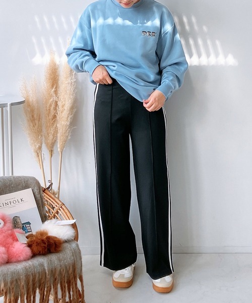 AS KNOW AS plus（アズノゥアズプラス）の「☆らくちんサイドライントラックパンツ（その他パンツ・レディース・ブラック/モカ/ネイビー・FREE）」の7枚目の写真