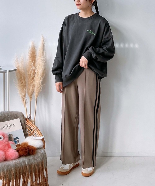 AS KNOW AS plus（アズノゥアズプラス）の「☆らくちんサイドライントラックパンツ（その他パンツ・レディース・ブラック/モカ/ネイビー・FREE）」の9枚目の写真