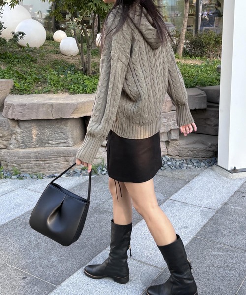 3.3 Field Trip （3.3フィールドトリップ）の「3.3 Field Trip／ストラップミニスカート 2991076（スカート・レディース・ブラック/カーキ・FREE）」の5枚目の写真