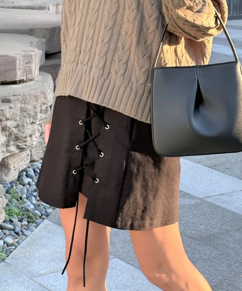 3.3 Field Trip （3.3フィールドトリップ）の「3.3 Field Trip／ストラップミニスカート 2991076（スカート・レディース・ブラック/カーキ・FREE）」の11枚目の写真