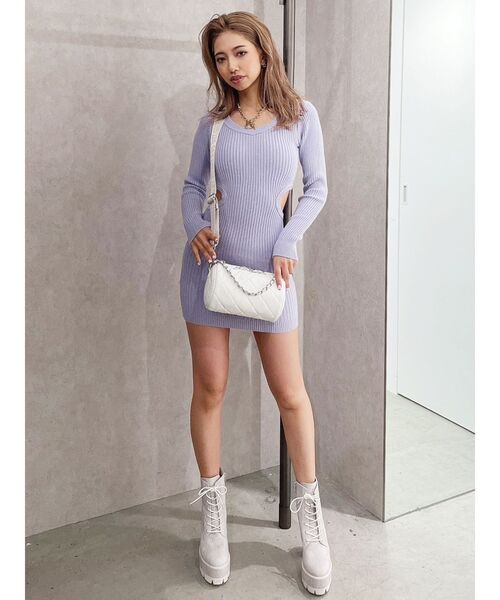 GYDA(ジェイダ)の「キルティング Cylinder バッグ(ハンドバッグ・レディース・ブラック/オフホワイト・FREE)」の4枚目の写真