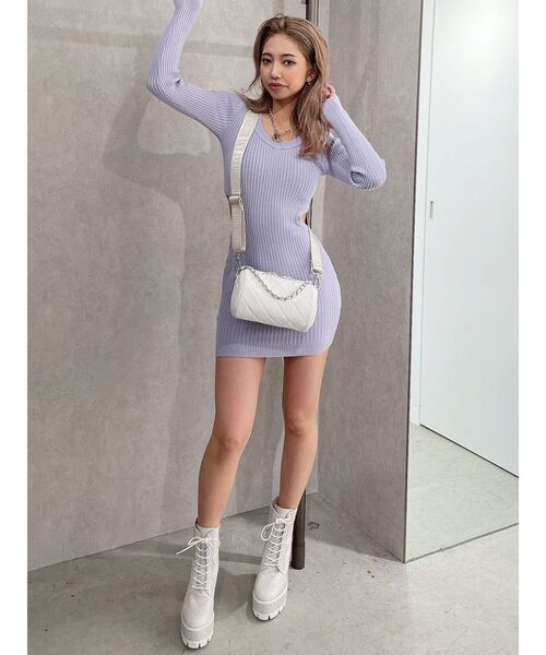 GYDA(ジェイダ)の「キルティング Cylinder バッグ(ハンドバッグ・レディース・ブラック/オフホワイト・FREE)」の6枚目の写真