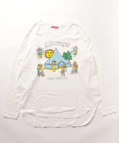 チャイハネ(チャイハネ)の「【チャイハネ】Amina×POP FIRE ポップティTシャツ(Tシャツ/カットソー・レディース・パープル/イエロー/ターコイズブルー/ホワイト/ブラウン・FREE)」の7枚目の写真